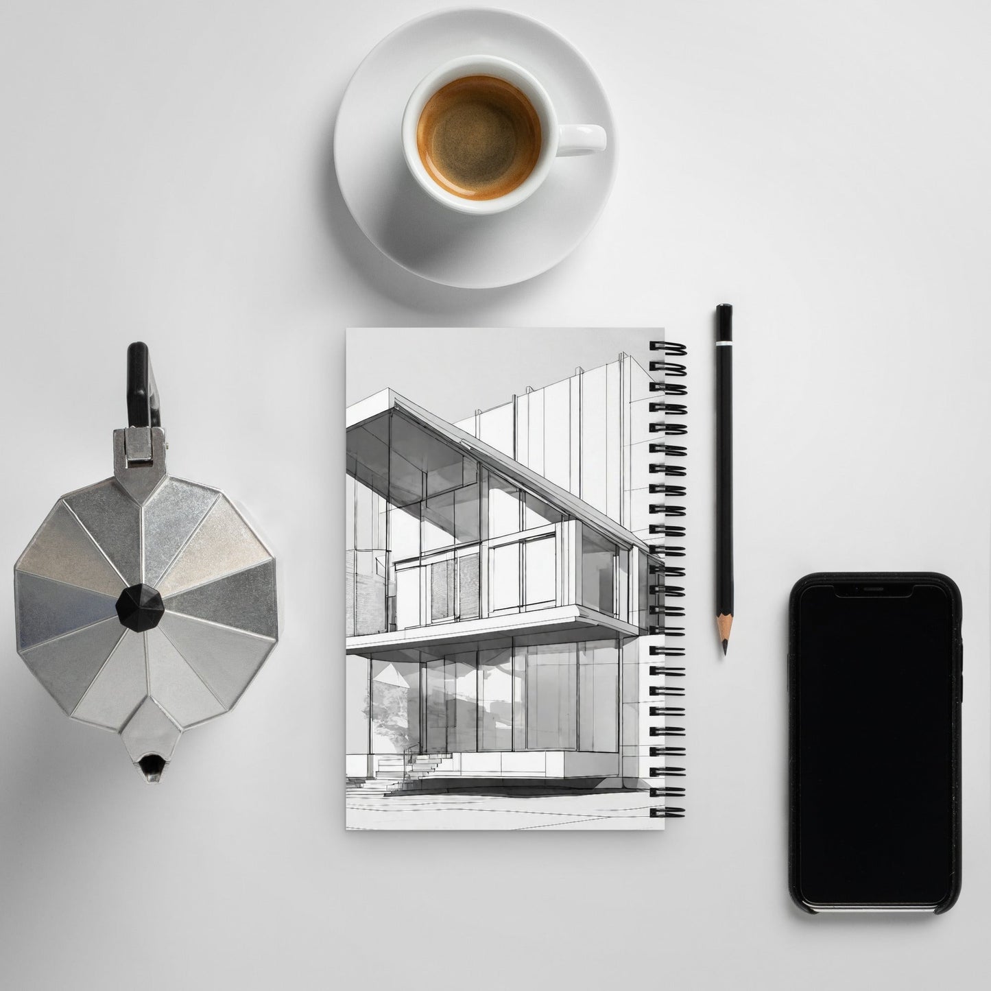 Architectural Spiral Notebook — AI Designed Cover
