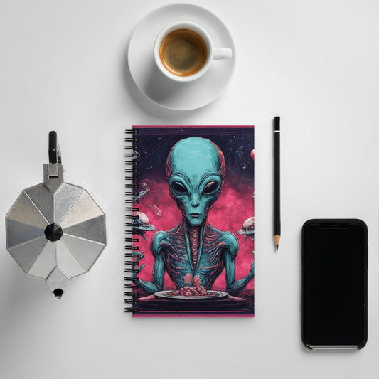 Alien Landscape Spiral Notebook — AI Designed Cover