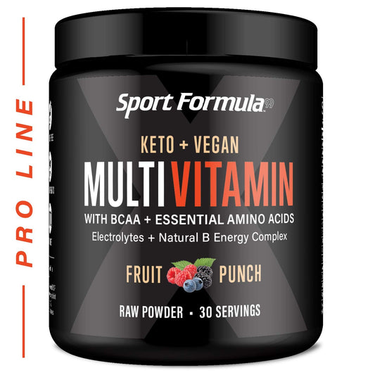 Sport Formula 99 Multivitamin Powder – Fruit Punch Drink Mix with BCAAs, Electrolytes, Vegan & Keto Friendly