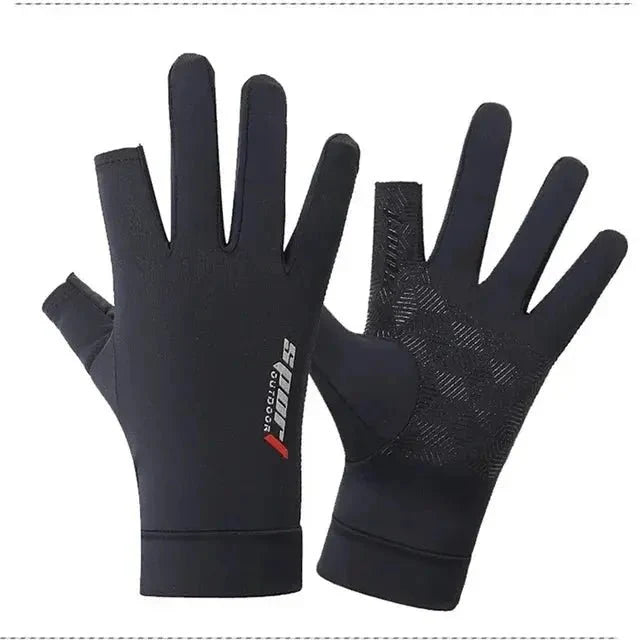 Sports Golf Ice Silk Riding Driving Gloves Non-Slip Fitness UV Protection Gloves
