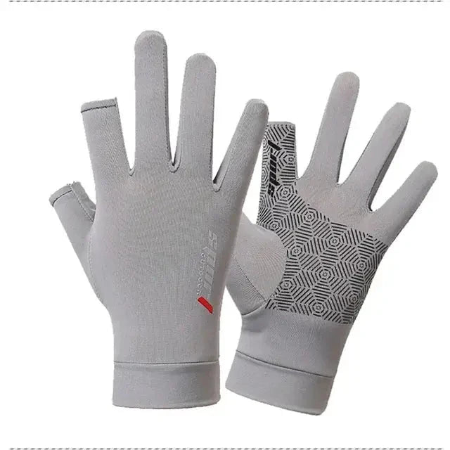 Sports Golf Ice Silk Riding Driving Gloves Non-Slip Fitness UV Protection Gloves