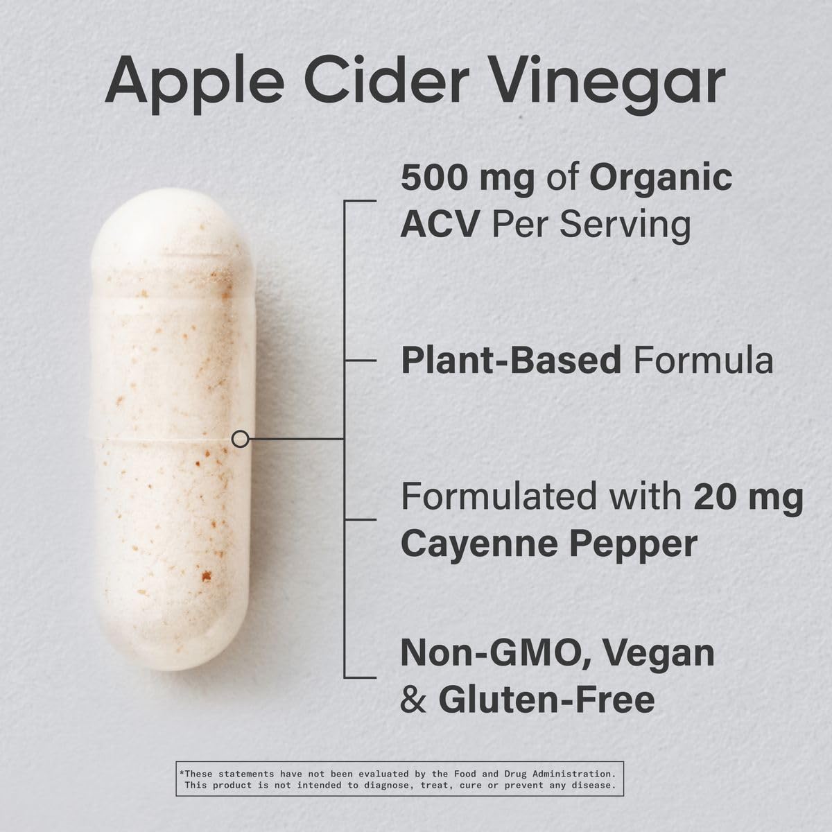 Sports Research Apple Cider Vinegar with Cayenne Pepper - Organic Fermented Apple Cider, Non-GMO Project Verified & Vegan (120 Veggie Capsules)