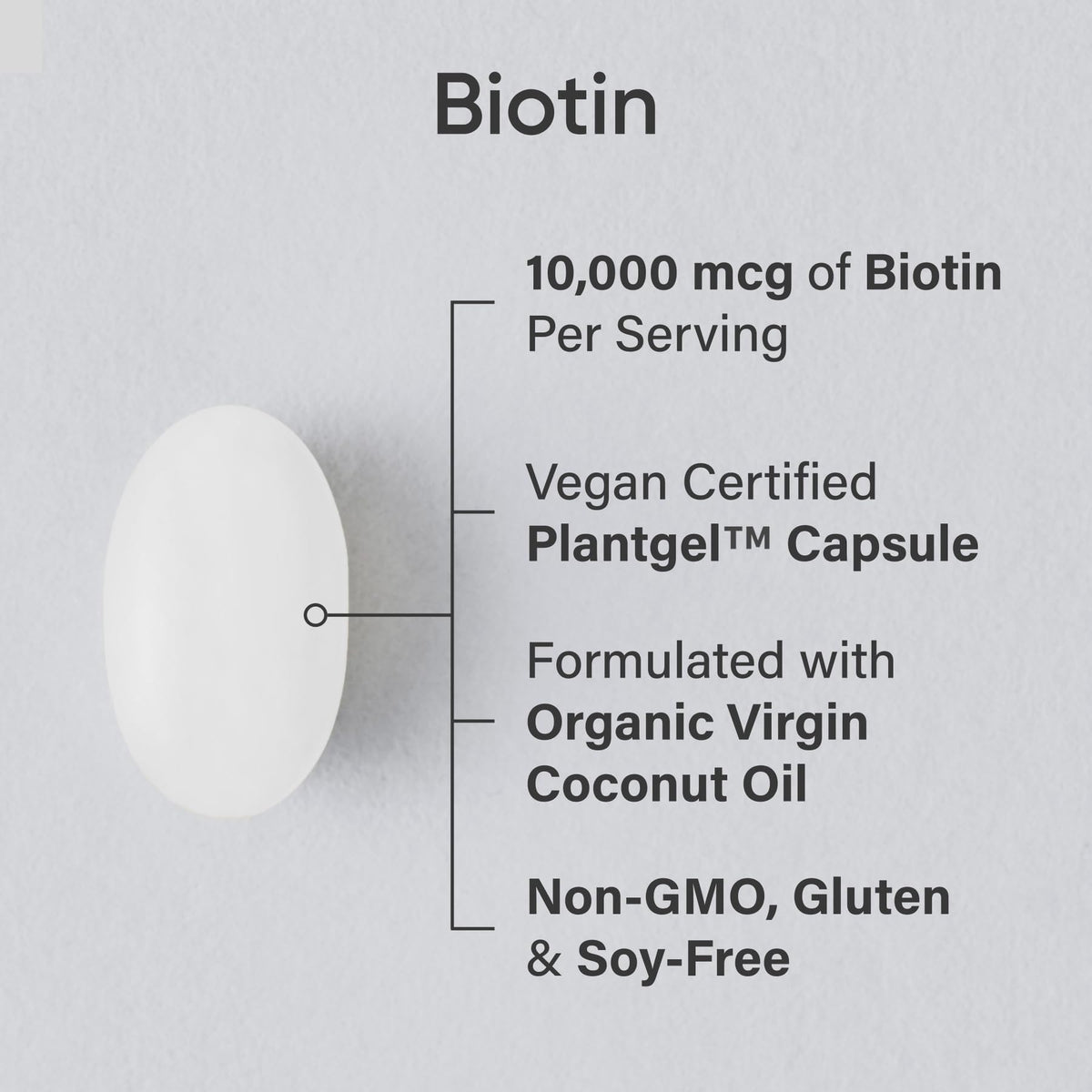 Sports Research Biotin 10,000mcg with Organic Coconut Oil – Vegan, Non-GMO, Gluten & Soy-Free – 120 Veggie Softgels