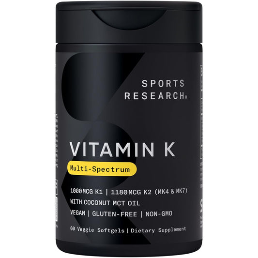 Sports Research Vitamin K Multi-Spectrum - 60 Softgels | K1, K2 MK-4 & MK-7