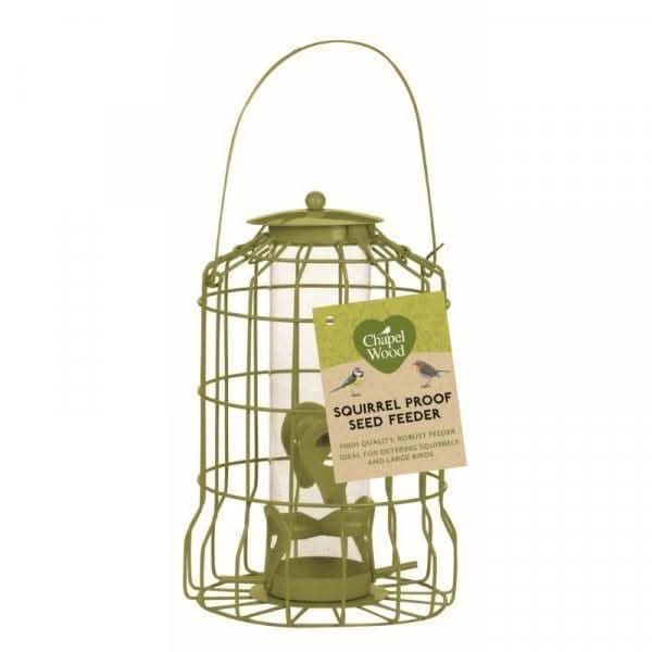Caged Bird Seed Feeder Squirrel Guard Pastel Green 24cm