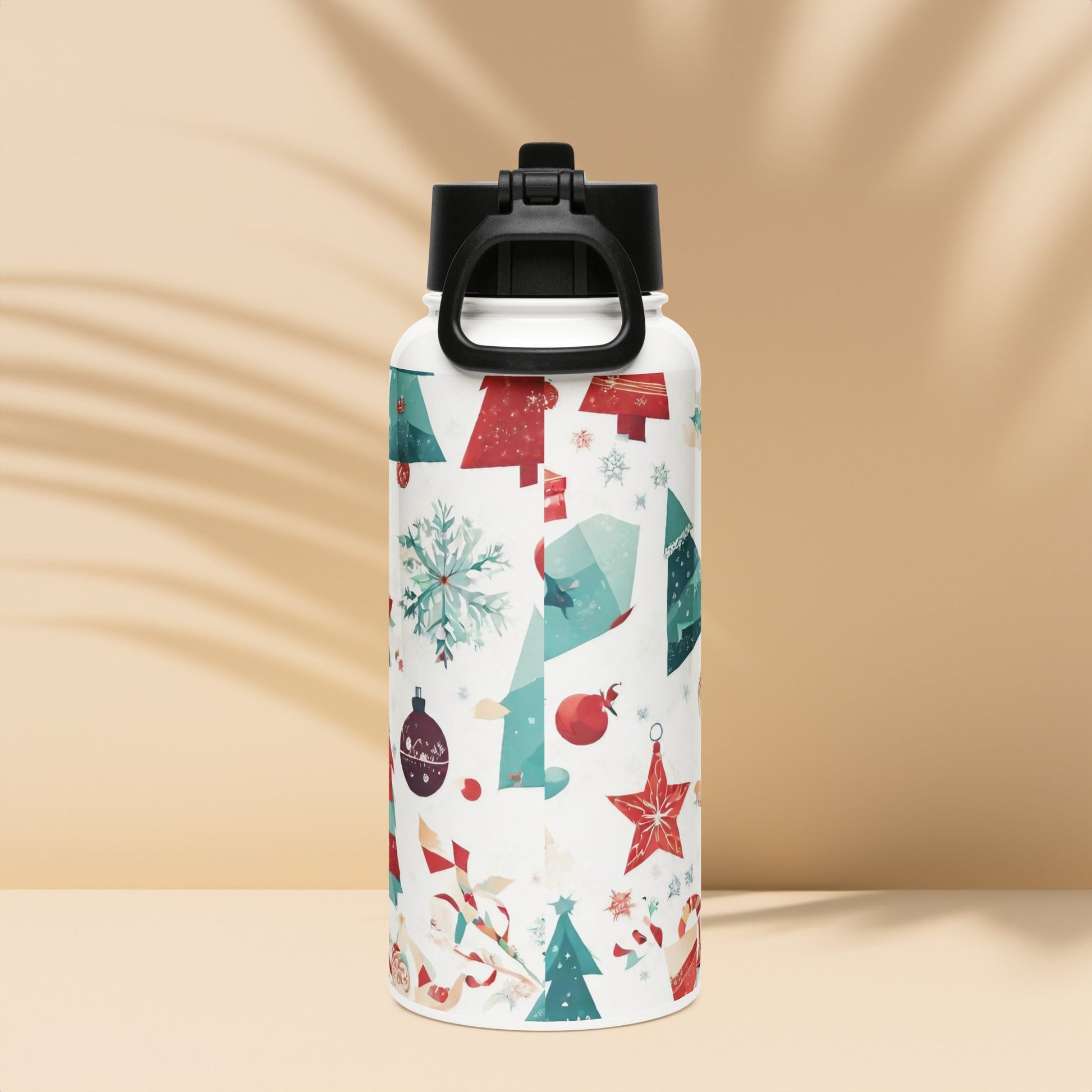 Stainless steel water bottle with a straw lid