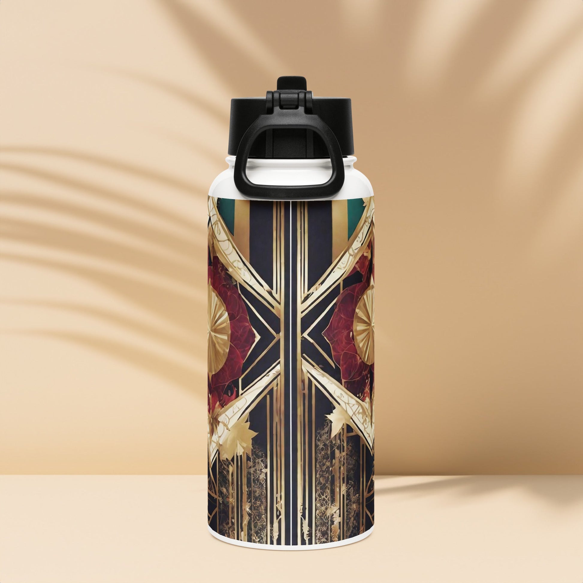 Stainless steel water bottle with a straw lid