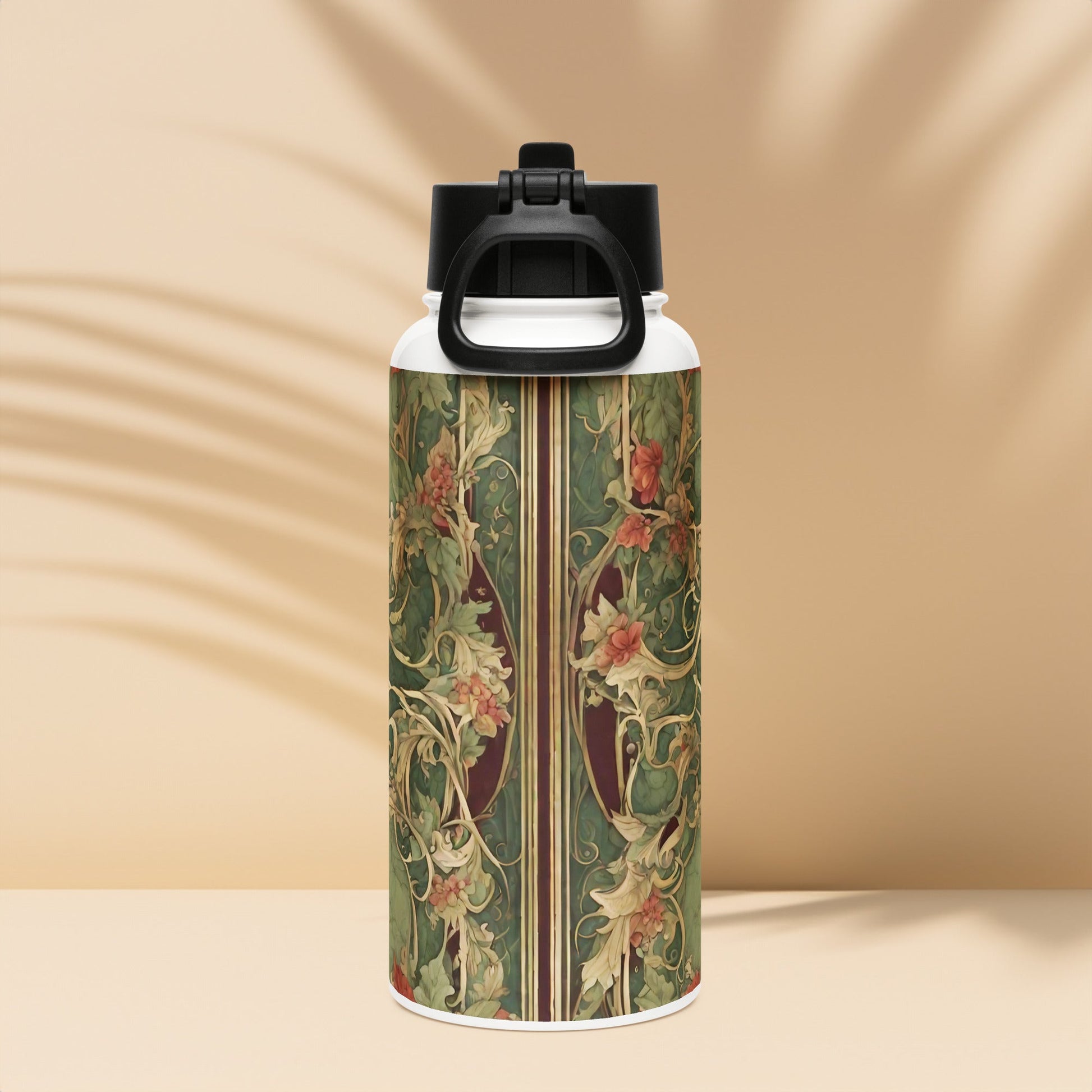 Stainless steel water bottle with a straw lid