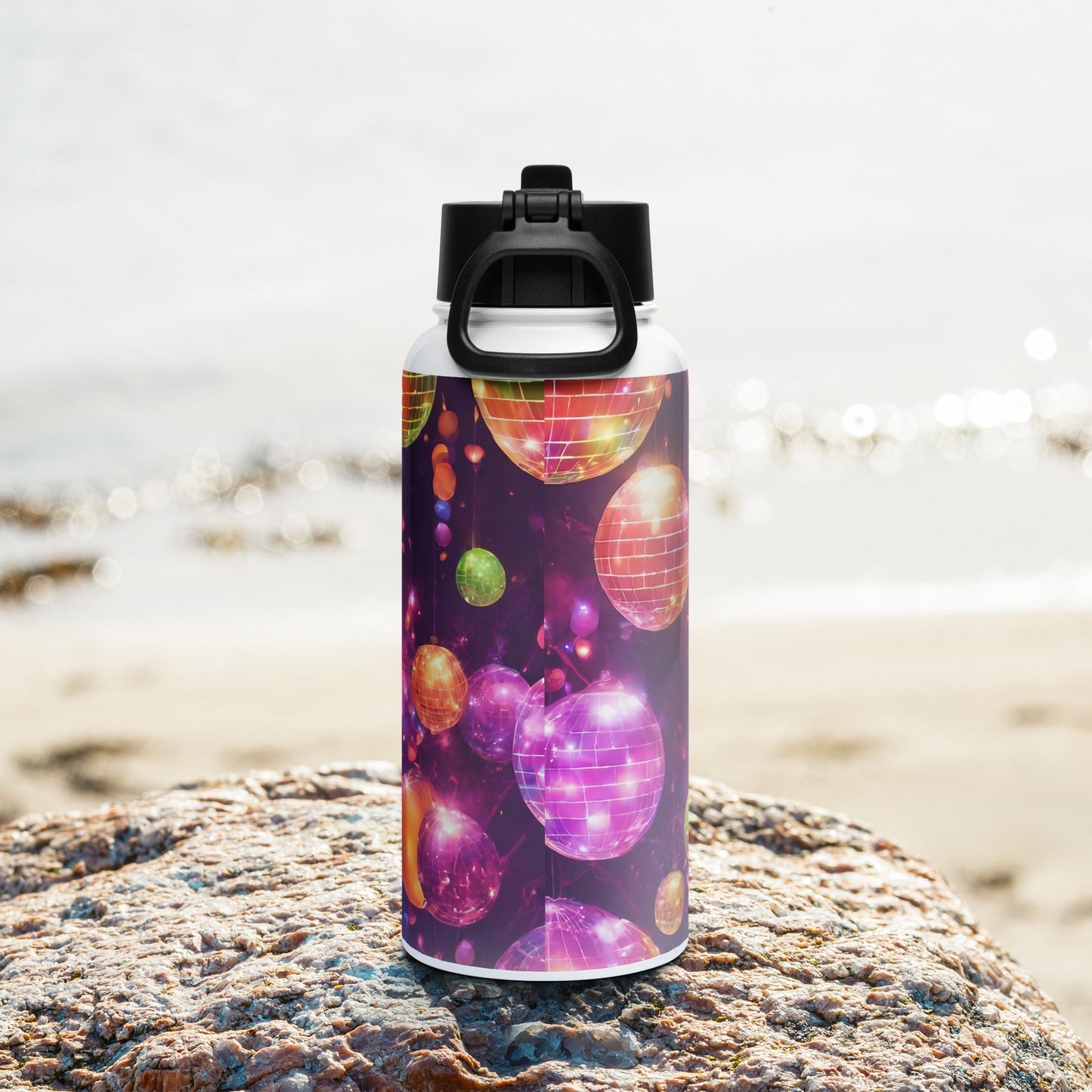 Stainless steel water bottle with a straw lid