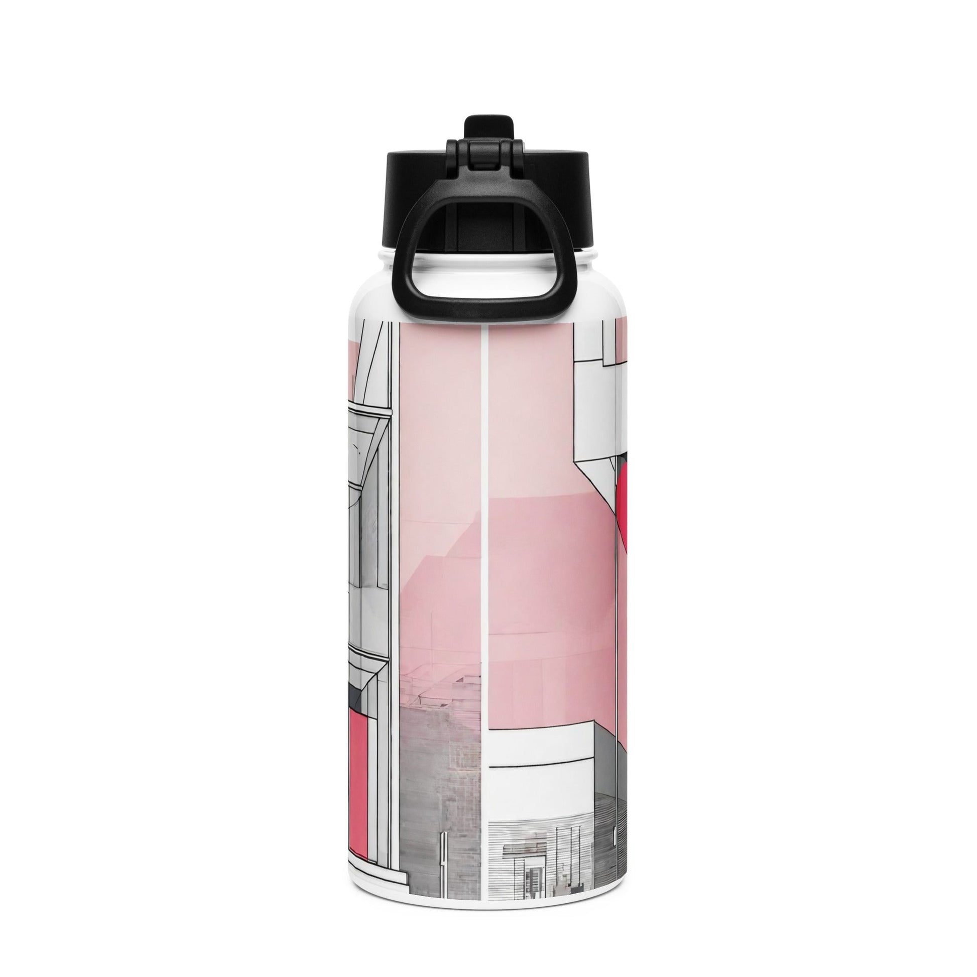 Stainless steel water bottle with a straw lid