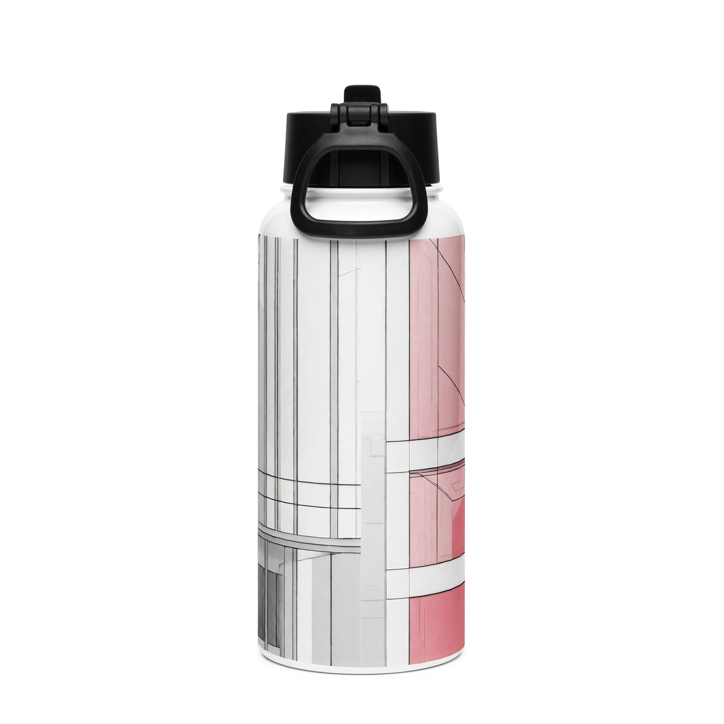 Stainless steel water bottle with a straw lid