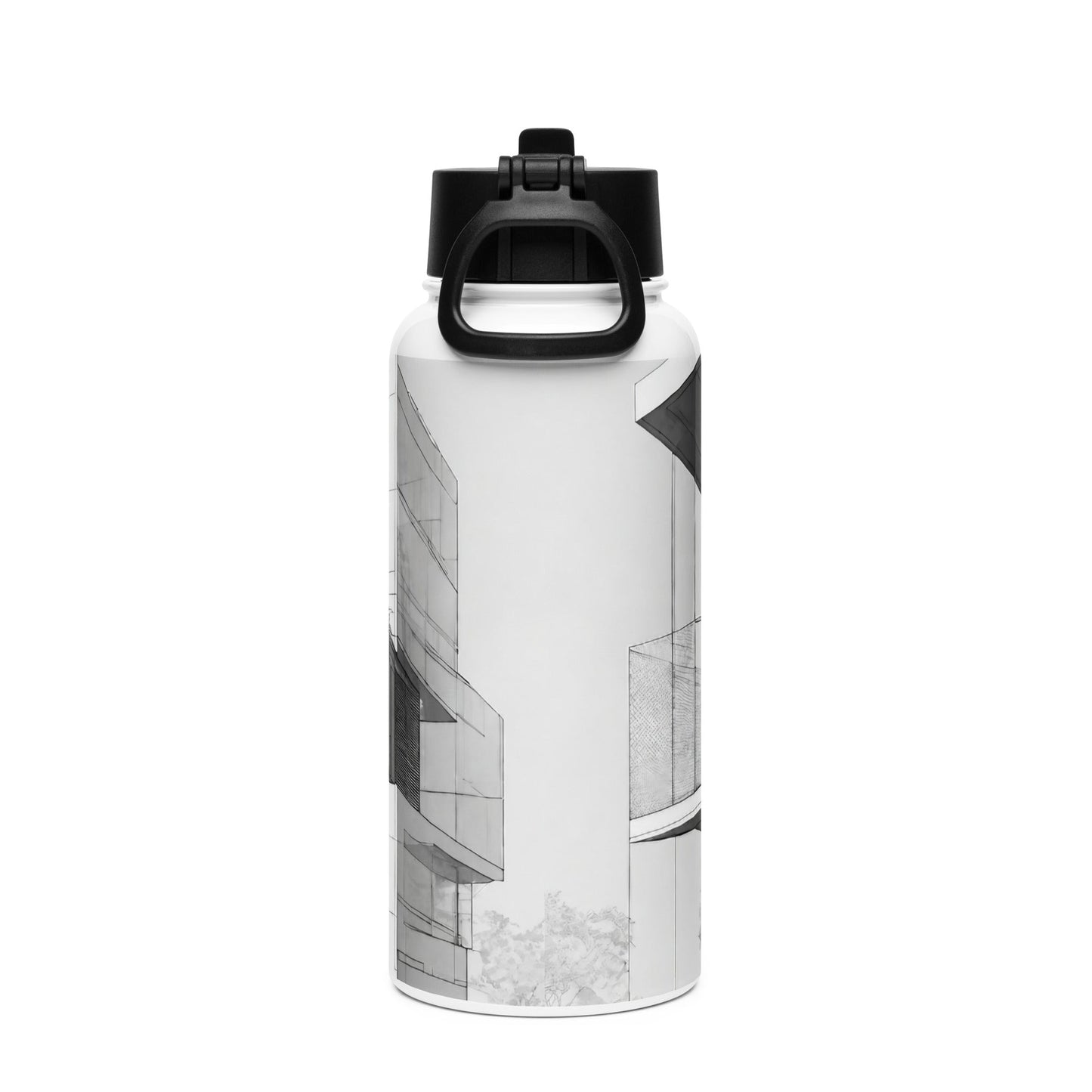 Stainless steel water bottle with a straw lid