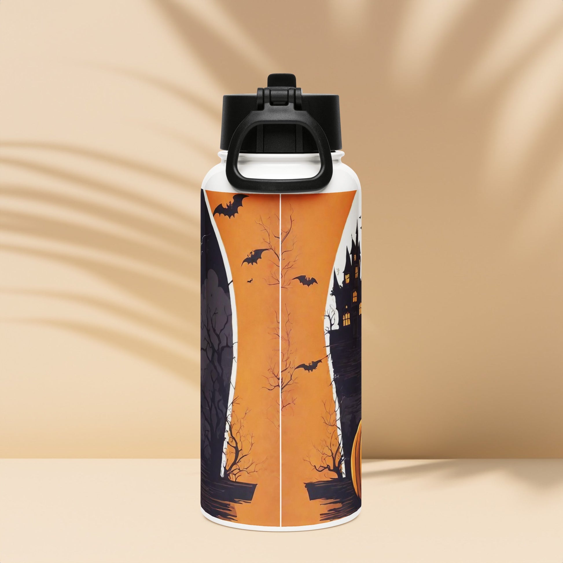 Stainless steel water bottle with a straw lid