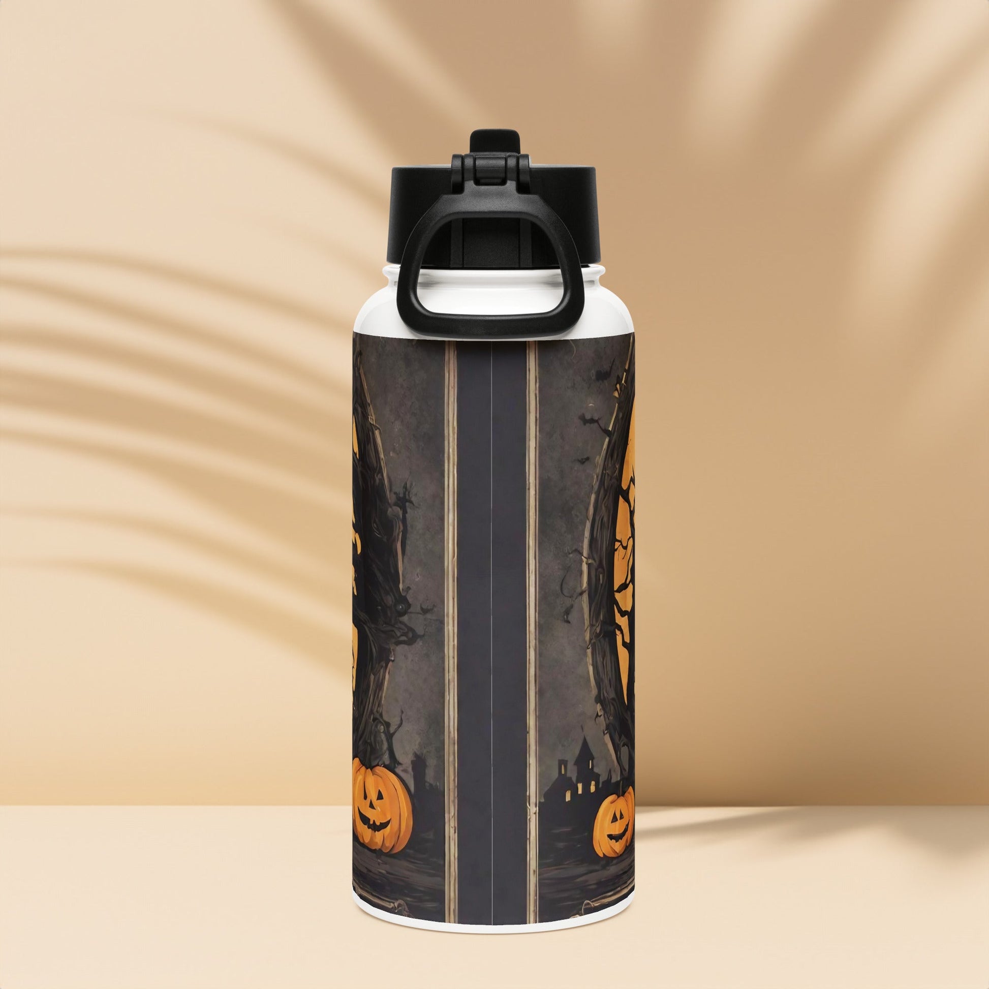 Stainless steel water bottle with a straw lid