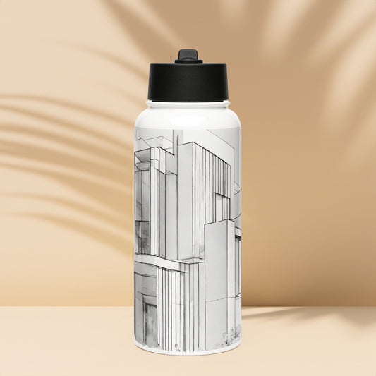 Stainless steel water bottle with a straw lid