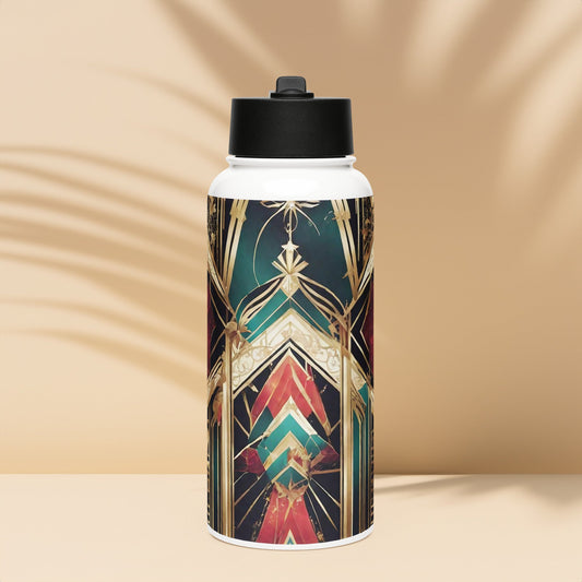 Stainless steel water bottle with a straw lid