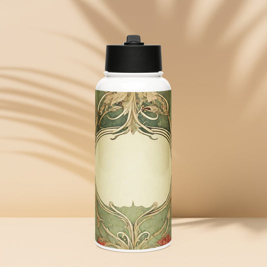 Stainless steel water bottle with a straw lid