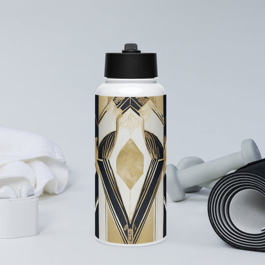 Stainless steel water bottle with a straw lid