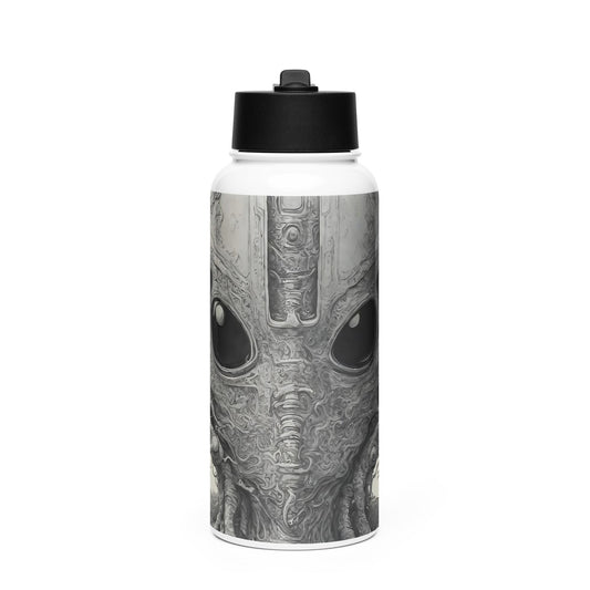 Stainless steel water bottle with a straw lid