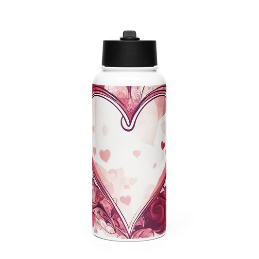 Stainless steel water bottle with a straw lid