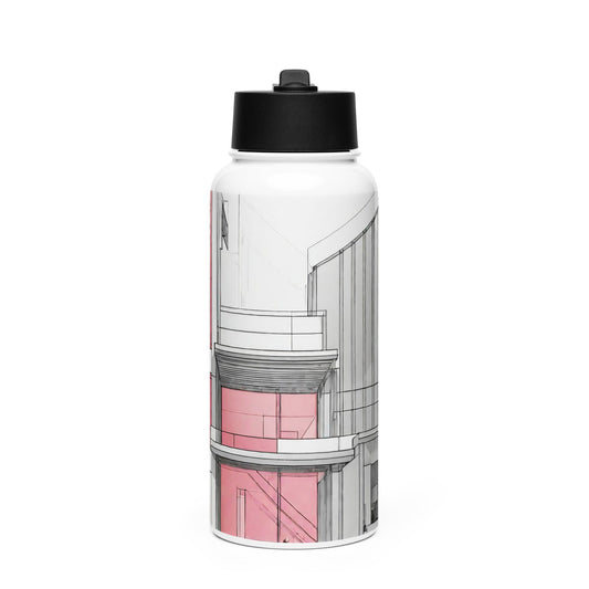 Stainless steel water bottle with a straw lid