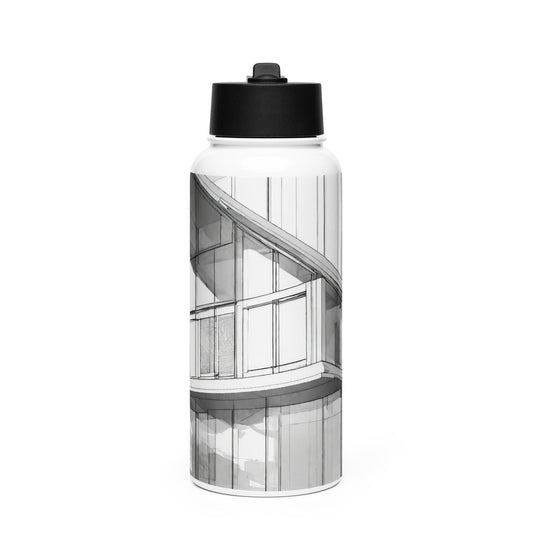 Stainless steel water bottle with a straw lid