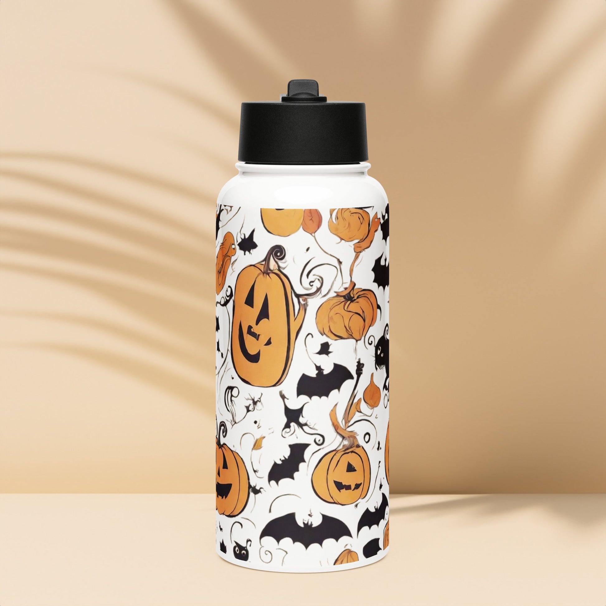 Stainless steel water bottle with a straw lid