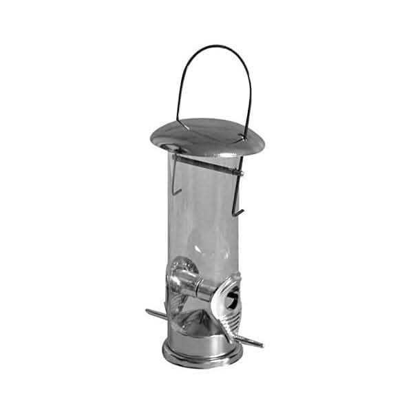 Deluxe Small Bird Seed Feeder Stainless Steel Hanging Design