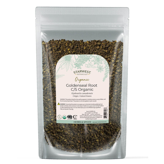 Starwest Botanicals Organic Goldenseal Root - 4 oz Pouch, Hydrastis canadensis