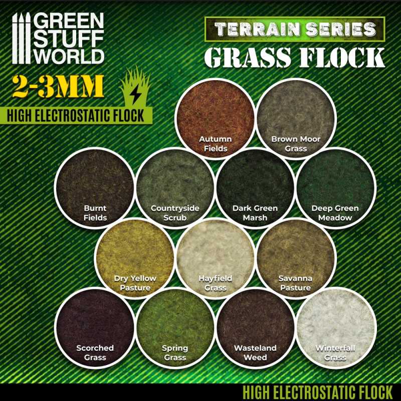 2-3mm Static Grass Flock - 200ml | Green Stuff World