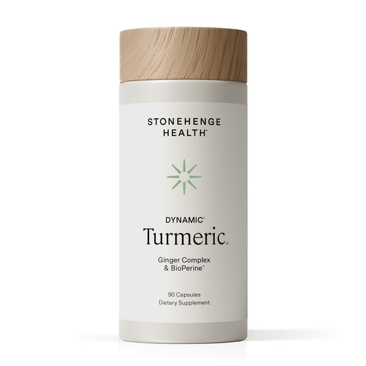 Stonehenge Health Dynamic Turmeric Curcumin with Ginger – High Potency 1,650 mg, BioPerine, 90 Vegetarian Capsules