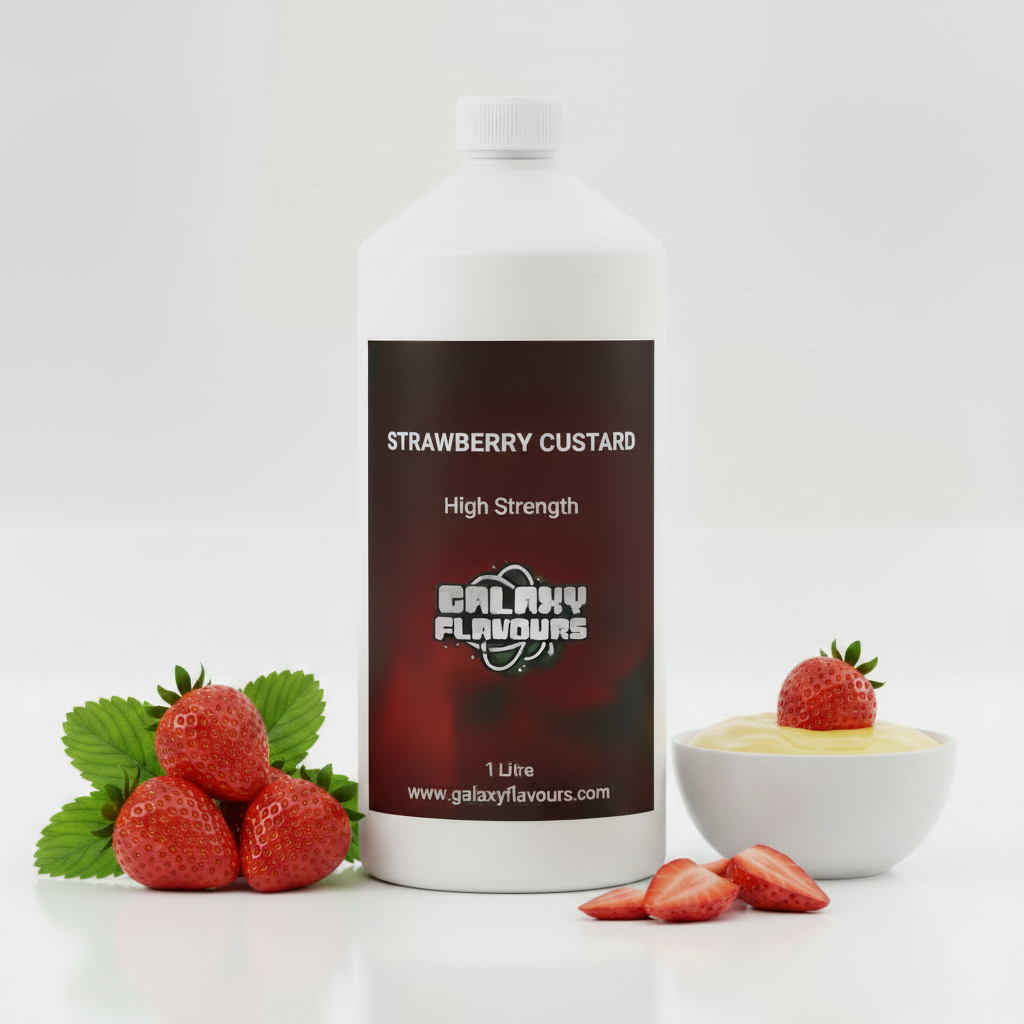 Strawberry Custard Food Flavouring - Professional High Strength - 1 Litre