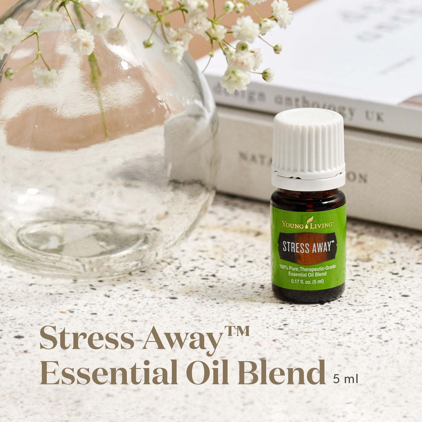 Young Living Stress Away Essential Oil Blend - 5 ml | Copaiba, Lime, Lavender & Vanilla