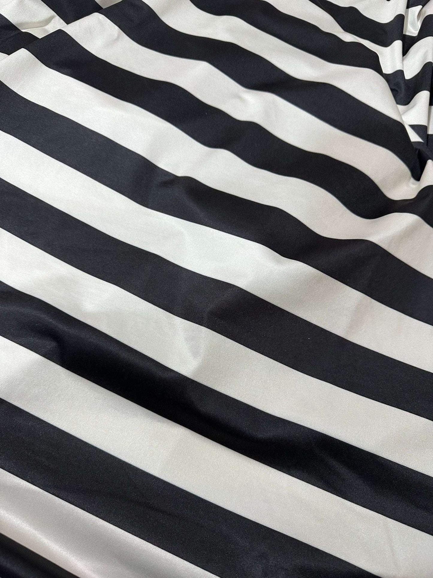 Black and Off-White Striped Fabric – Multiple Fabric Options, Sold by Metre