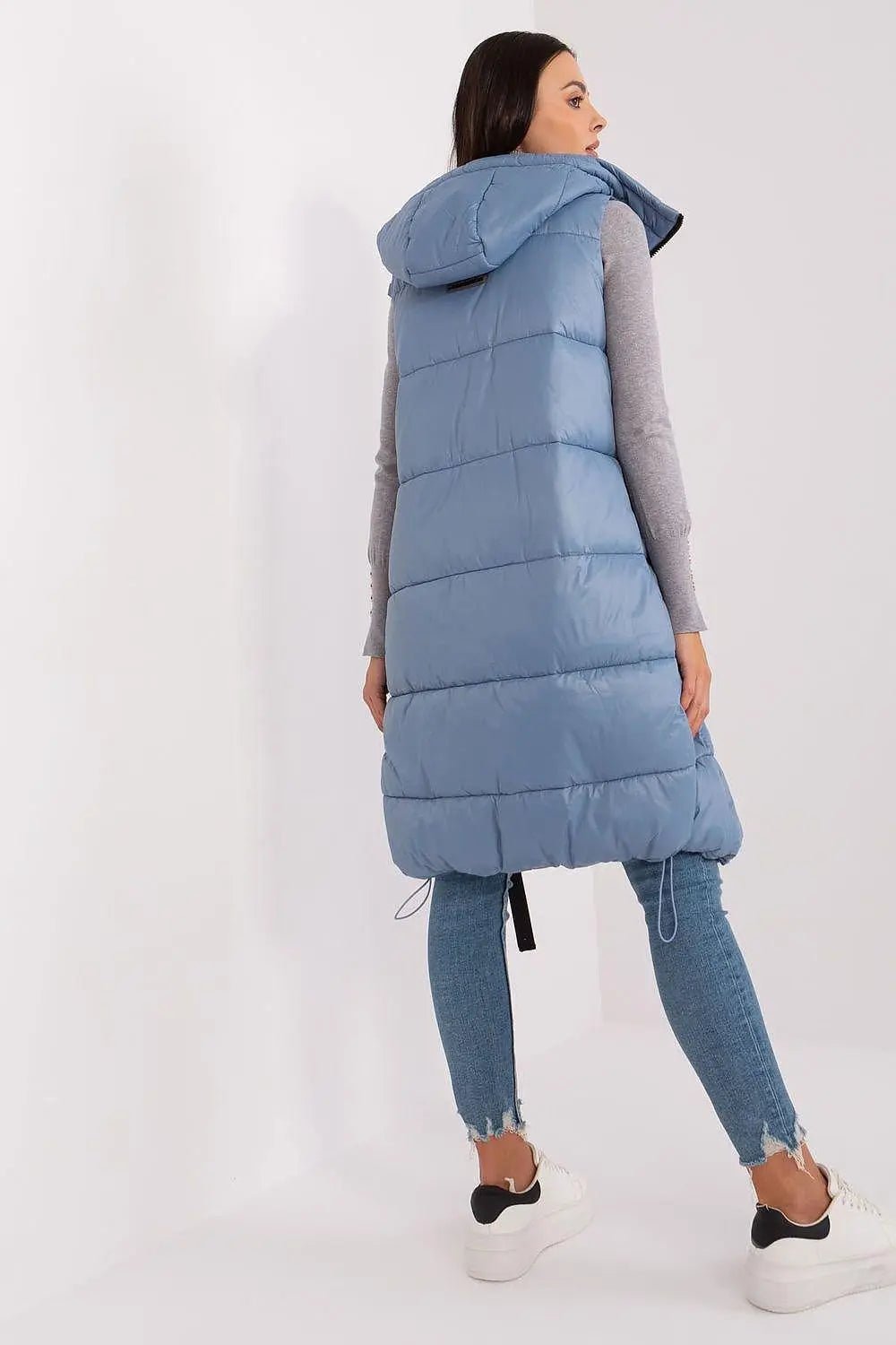 Subleve quilted zippered vest with hood