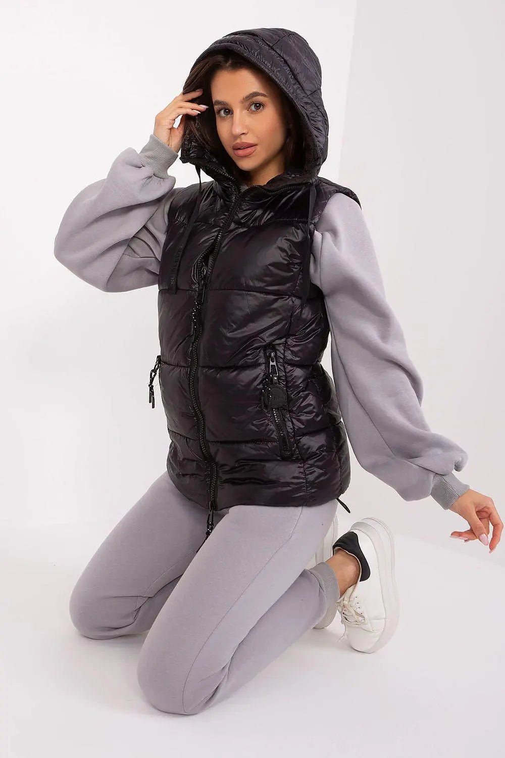 Sublevel Quilted, insulated zippered vest with hood
