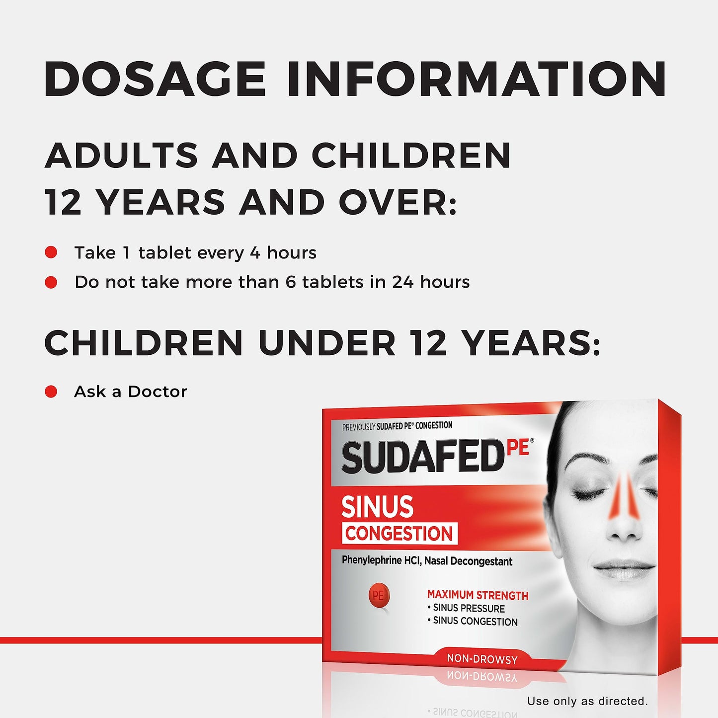 Sudafed PE Sinus Congestion Relief Tablets – Maximum Strength, Non-Drowsy (36 ct)