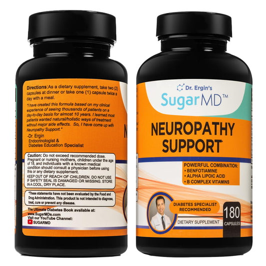 SugarMD Neuropathy Support Supplement – 180 Capsules for Nerve Health