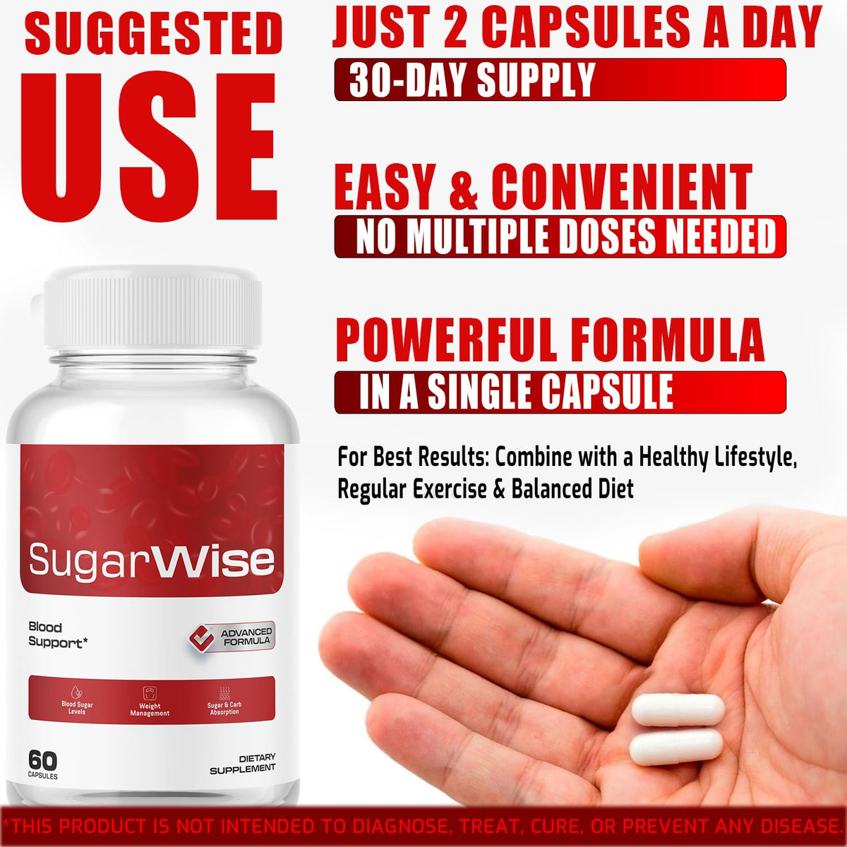 SugarWise 2-Pack Capsules - Official Support Pills & Premium Formula