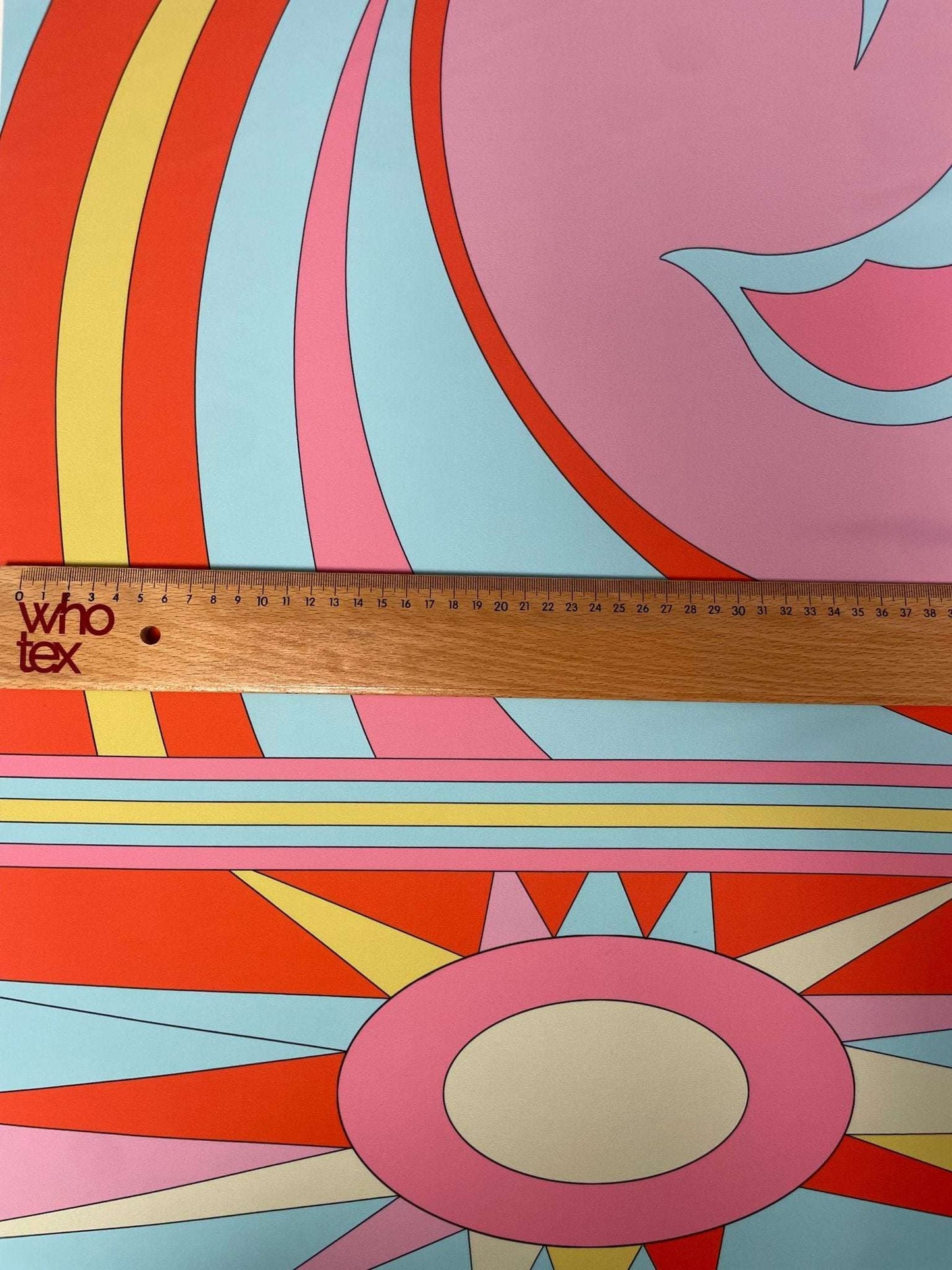Retro Psychedelic and Sun Print Fabric By Metre