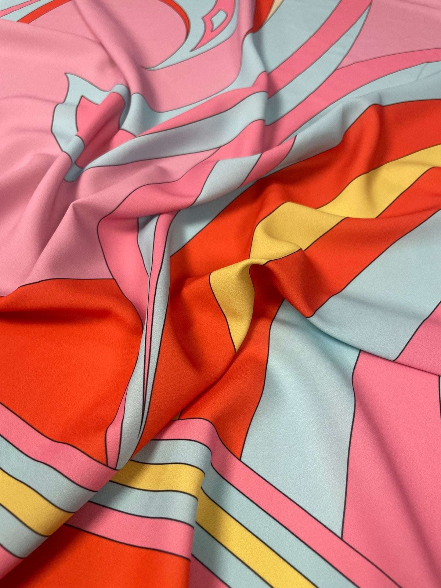 Retro Psychedelic and Sun Print Fabric By Metre