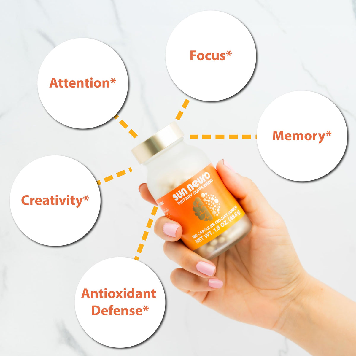 Sun Neuro Nootropic Brain Supplement | Plasmalogen Boost from Sea Pineapples | 180 Caps
