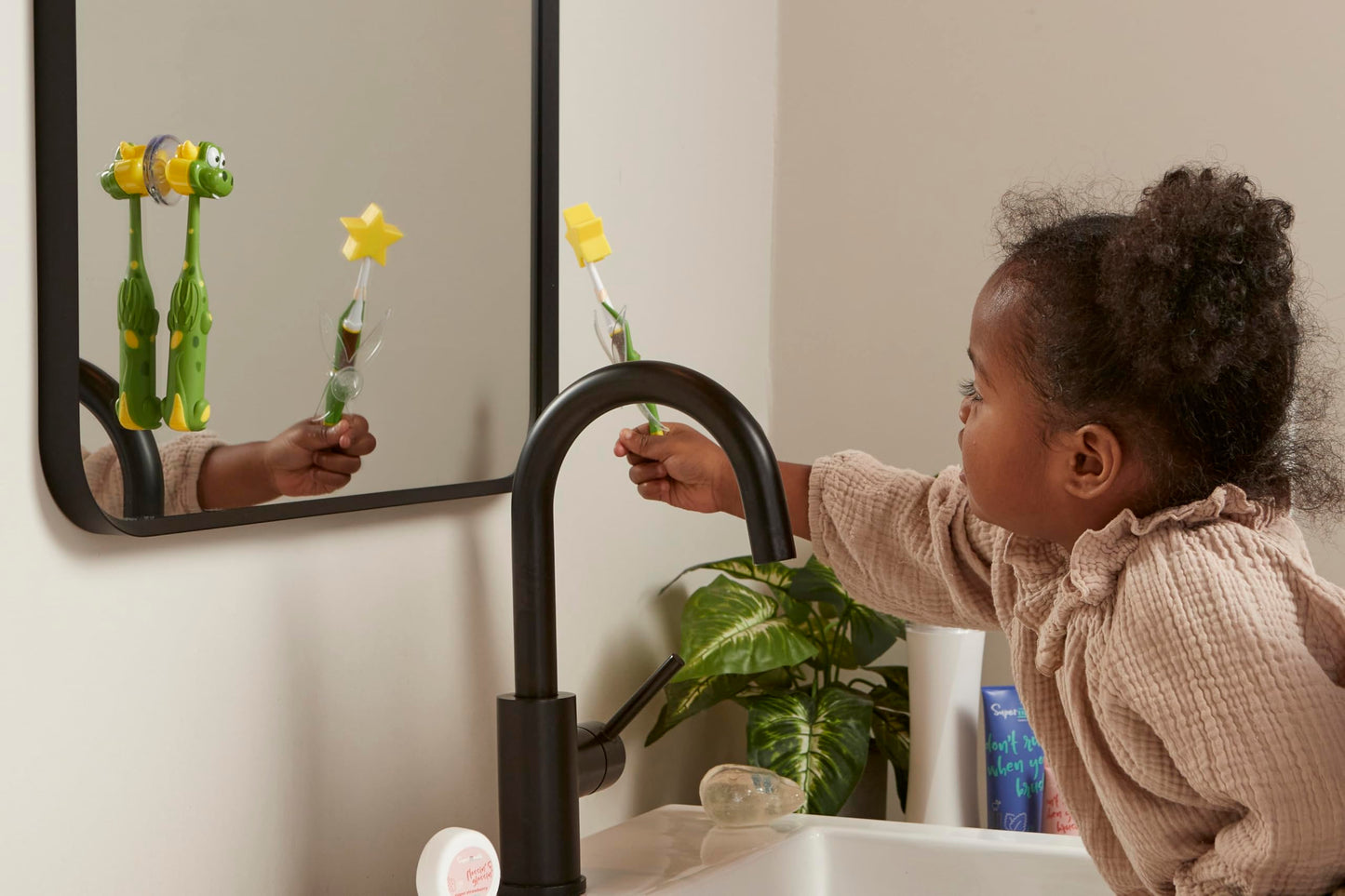 SuperMouth Toddler Toothbrush – Ultra Soft Bristles, 0-5, AR Sticker
