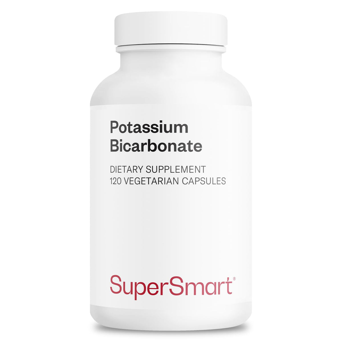 Supersmart - Potassium Bicarbonate 5400mg per Day (High Dose) - Electrolyte Mineral - Acid-Base Balance pH - Heart, Muscle & Nerve Health | Non-GMO & Gluten Free - 120 Vegetarian Capsules