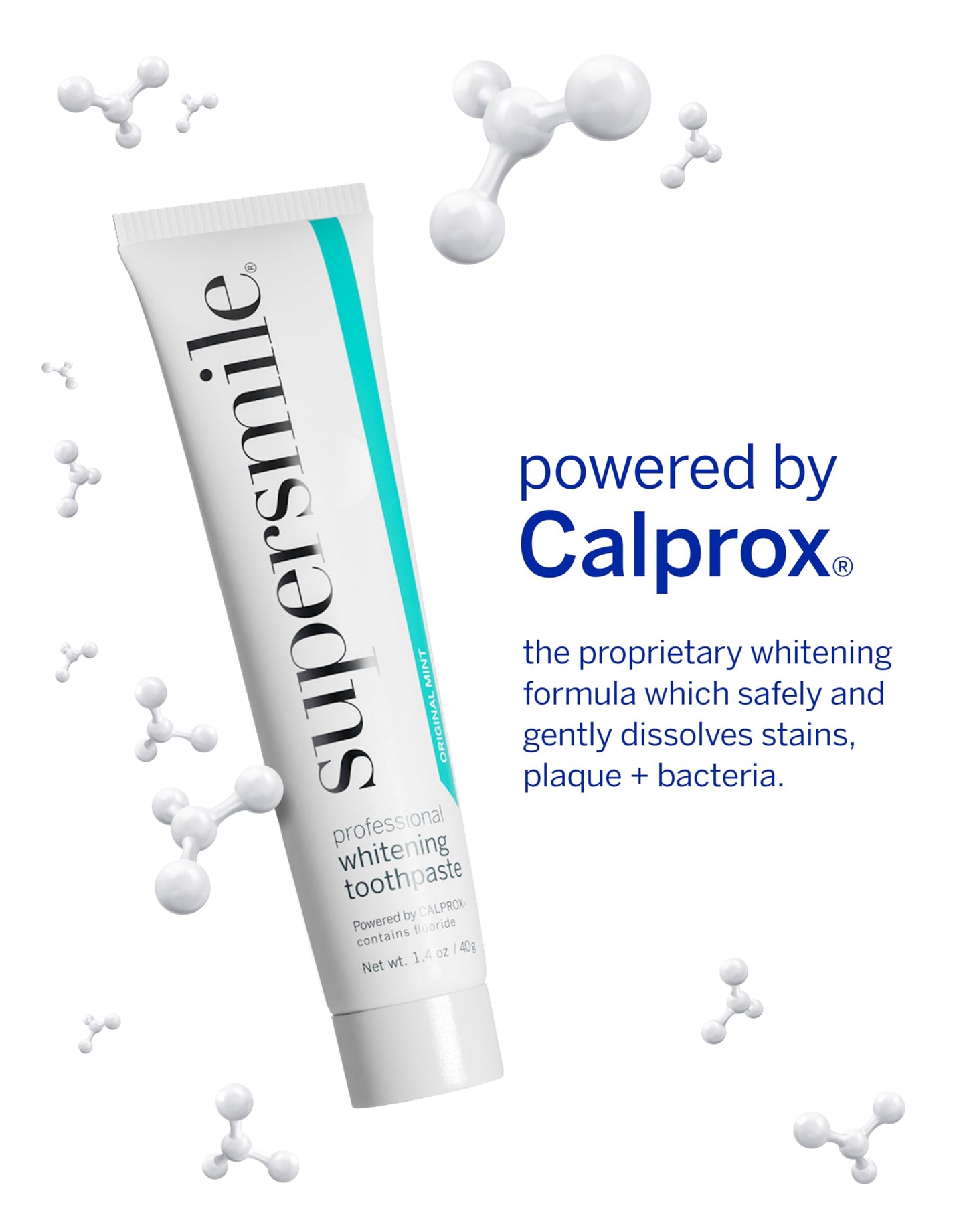 Supersmile Pro Whitening Toothpaste with Fluoride - Whitens Teeth (6 Shades) | Enamel Strengthening | No Sensitivity | Travel Size Pack of 2