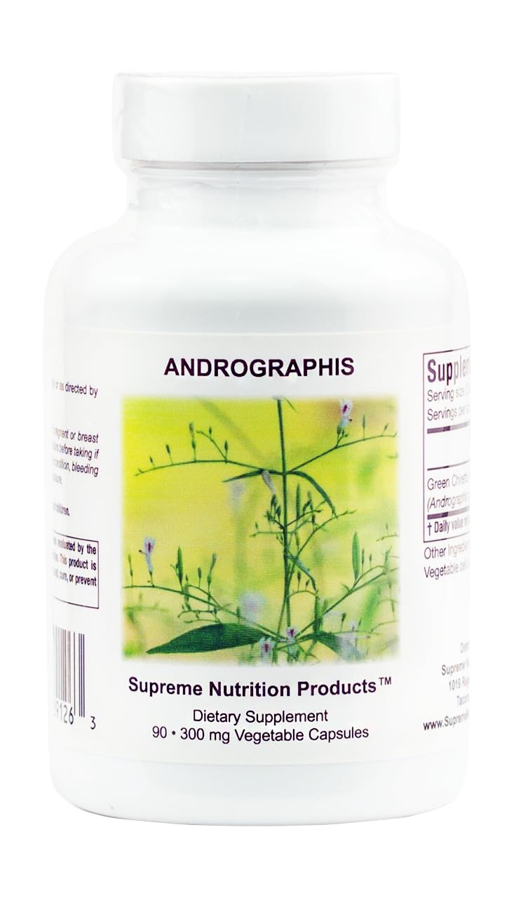 Supreme Nutrition Andrographis, 90 Pure Green Chiretta Vegetarian Capsules
