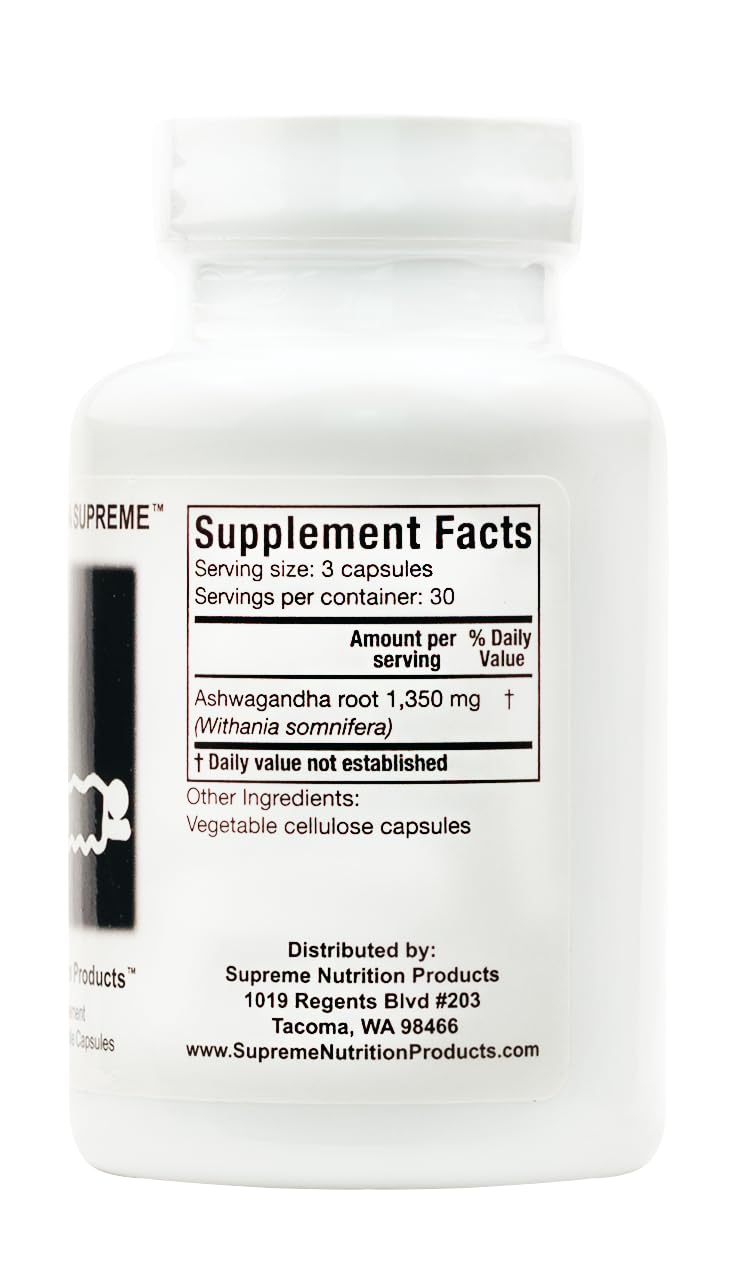 Supreme Nutrition Ashwagandha Supreme - 90 Pure Vegetarian Capsules