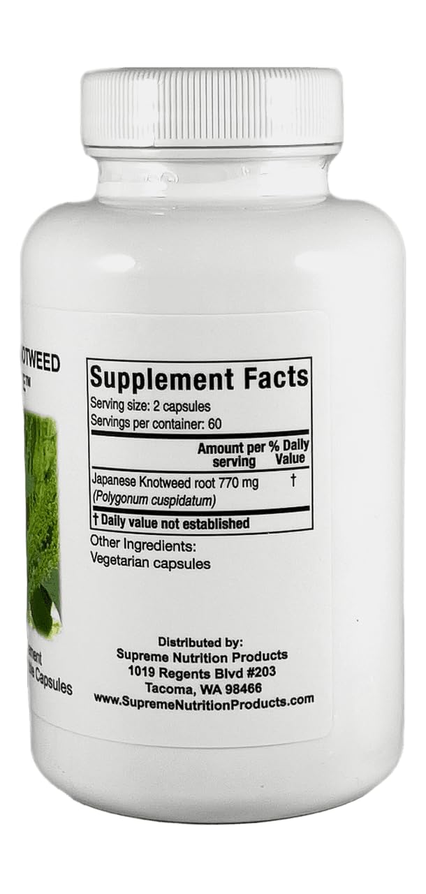Supreme Nutrition Japanese Knotweed Supreme – 120 Pure Polygonum cuspidatum Vegetarian Capsules (2 Pack) | Lab-Tested & cGMP