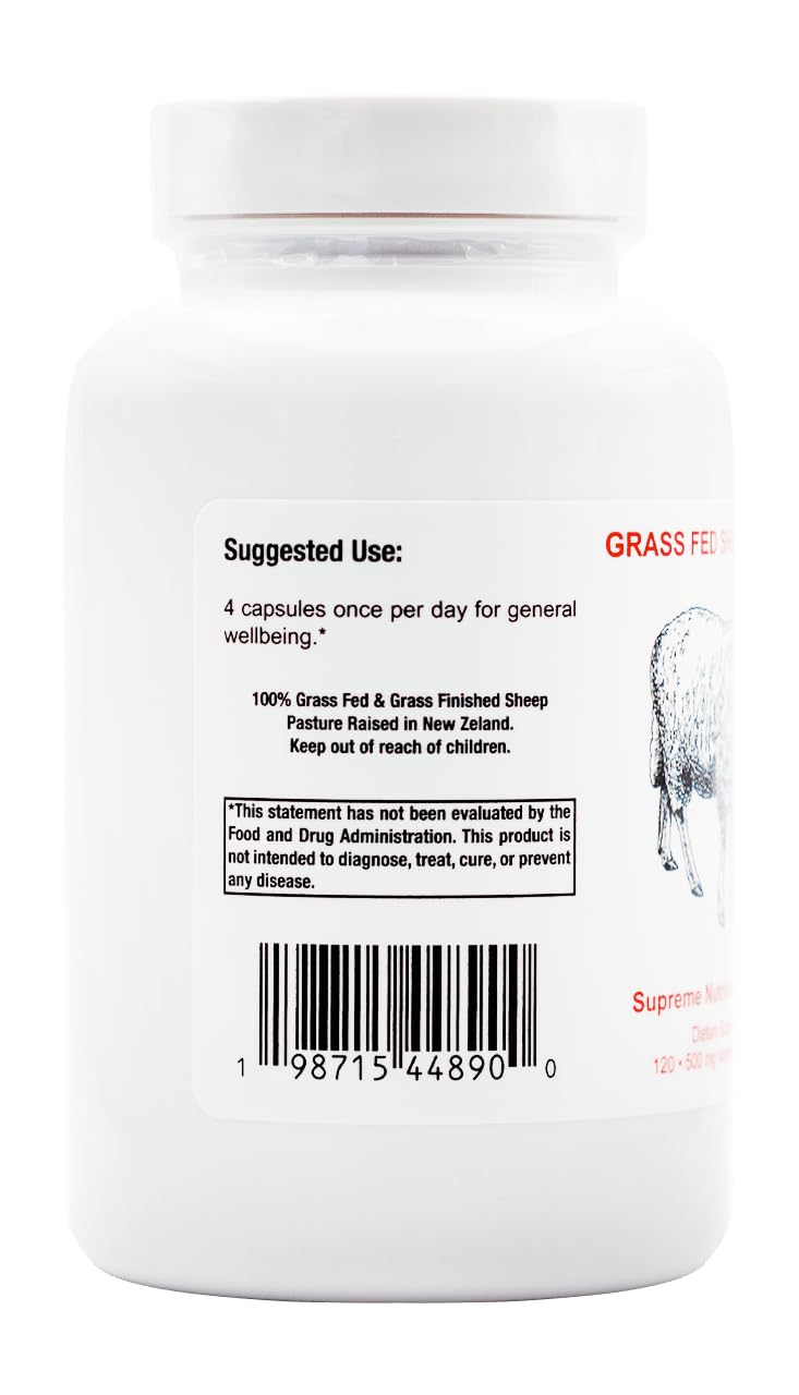 Supreme Nutrition Grass-Fed Sheep Heart Capsules – 120 Ovine Heart (Pack of 2)