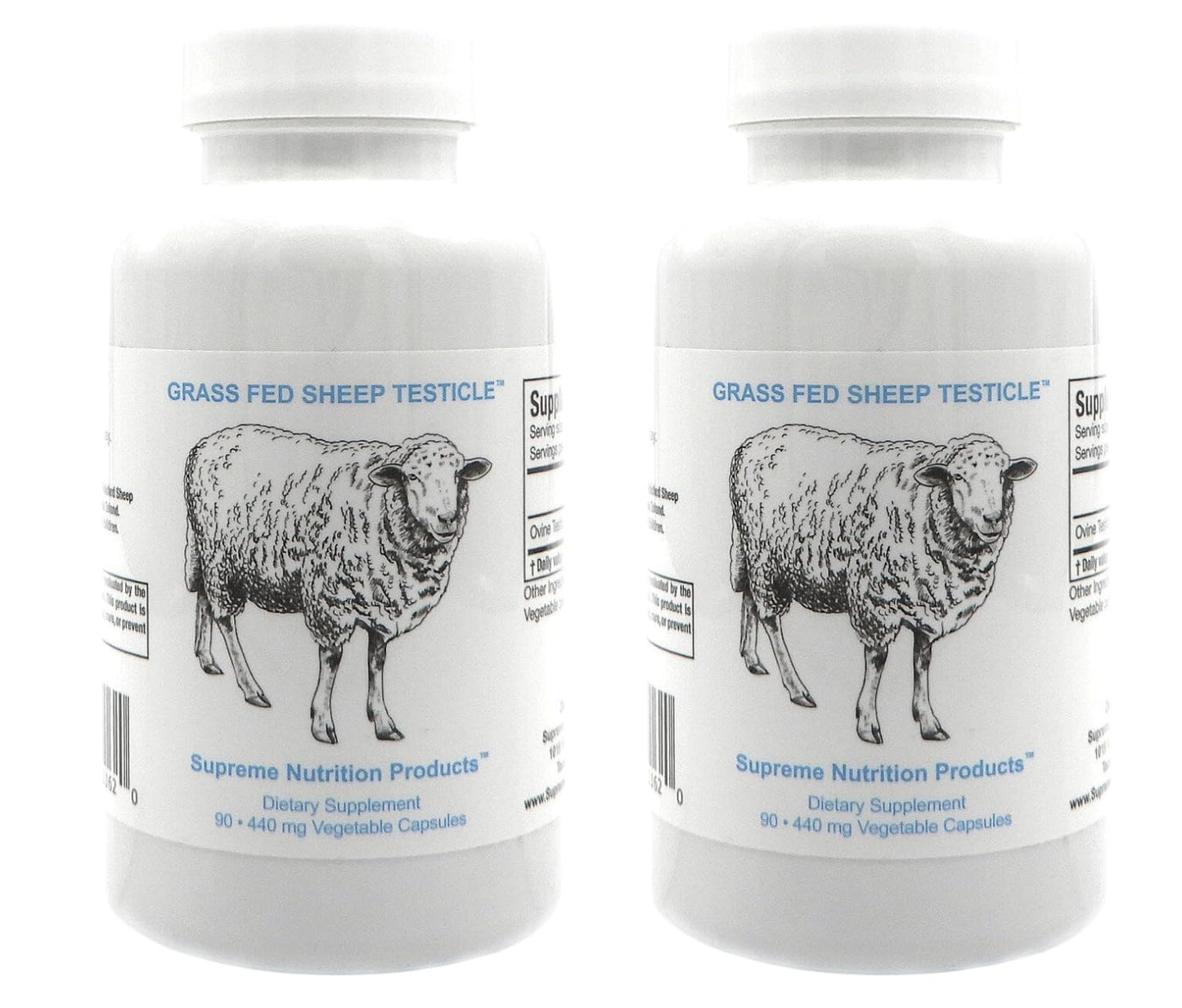 Supreme Nutrition Sheep Testicle – Grass-Fed NZ, 90 Capsules (Pack of 2)